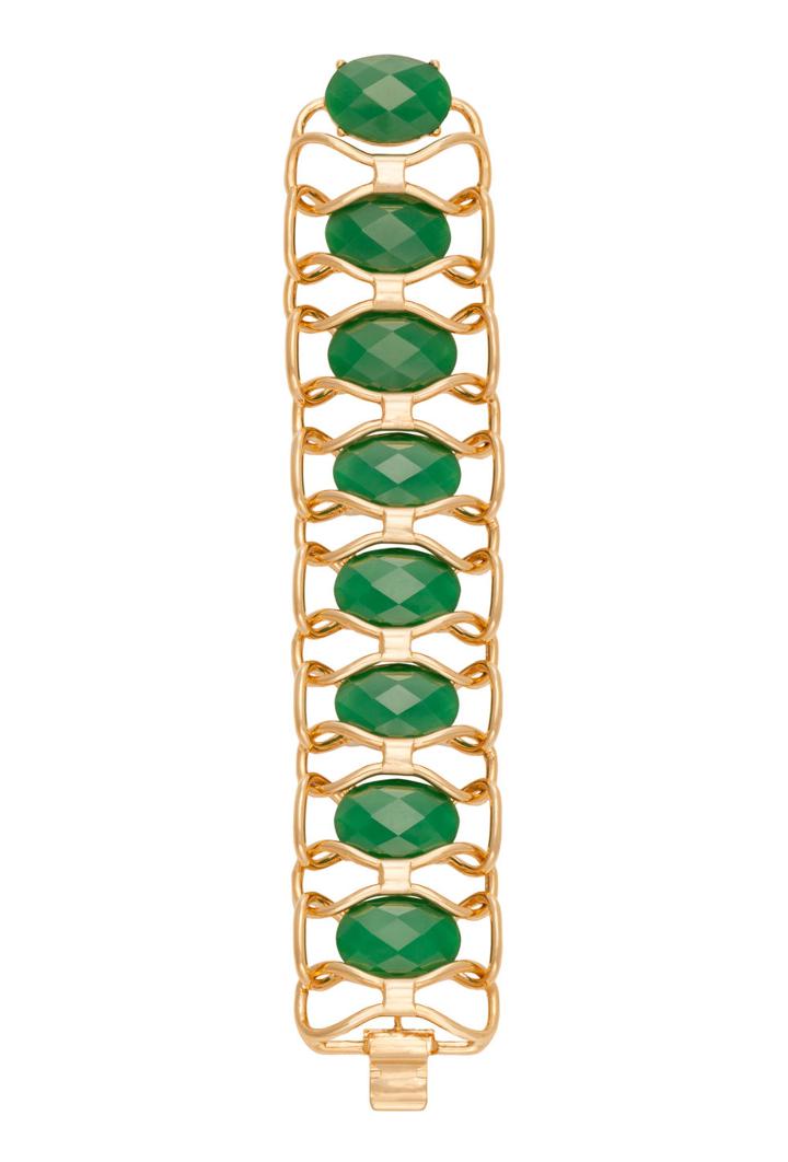 Trina Turk Trina Turk Lg Oval Stone Flex - Emerald - Size O/s