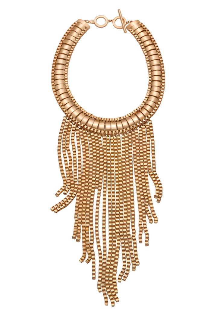 Trina Turk Trina Turk Drama Fringe Frontal Necklace - Gold - Size O/s