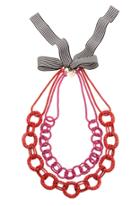 Trina Turk Trina Turk Colored Chain W Ribbon Necklace - Pink - Size O/s