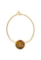 Trina Turk Trina Turk Frontal Circle Abalone Pendant - Gold - Size O/s