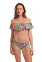 Trina Turk Trina Turk Tropic Escape Off Shoulder Bandeau - Multicolor - Size 10
