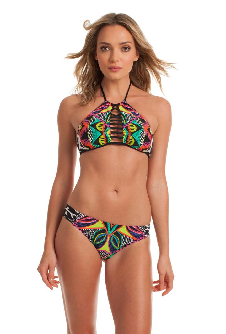 Trina Turk Trina Turk Africana Shirred Side Hipster - Multicolor - Size 12