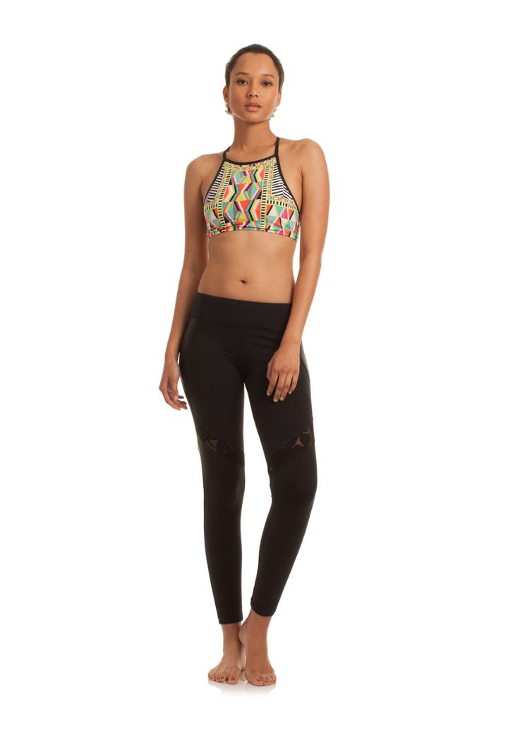 Trina Turk Trina Turk Lace & Shine Full Legging - Black - Size L