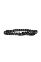 Womens Braided Chain Leather Belt | Black | Size Small | True Religion