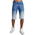 Men's Straight Fit Cutoff Shorts | Eyal Moving Indigo W/rips | Size 29 | True Religion