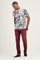 Rocco Skinny Coated Mens Jean | Ruby Red | Size 40 | True Religion