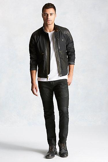 True Religion Rocco Skinny Moto Mens Jean - Dark Rider