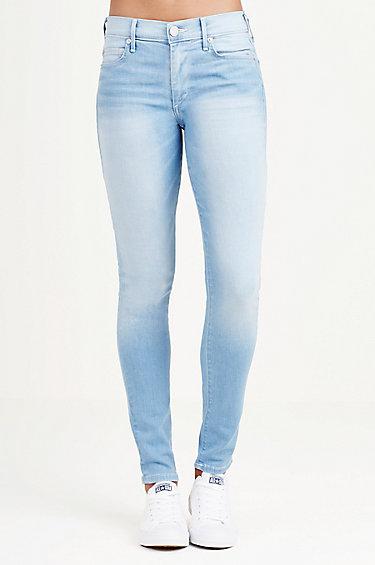 True Religion Halle Mid Rise Super Skinny - 70's Sky