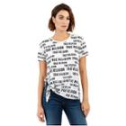 Slogan Tie Side Womens Tee | White | Size X Small | True Religion