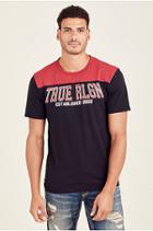 Tr Football Mens Crew Neck Tee | Black/red | Size X Large | True Religion