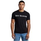 Mens Straight Logo Crew Neck Tee | Black | Size Small | True Religion