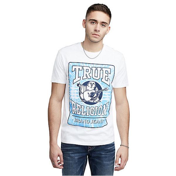 Men's Tie-dye Box Crew Neck Tee | White | Size Medium | True Religion