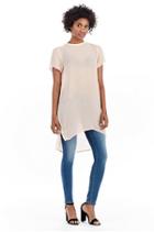 Womens Sheer Silk Tunic Dress | Dusty Pink | Size Small | True Religion