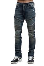 Mens Moto Rocco Skinny Jean | Combat Blue | Size 28 | True Religion