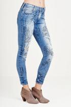 Super Skinny Crop Print Womens Jean | Inky Floral | Size 23 | True Religion