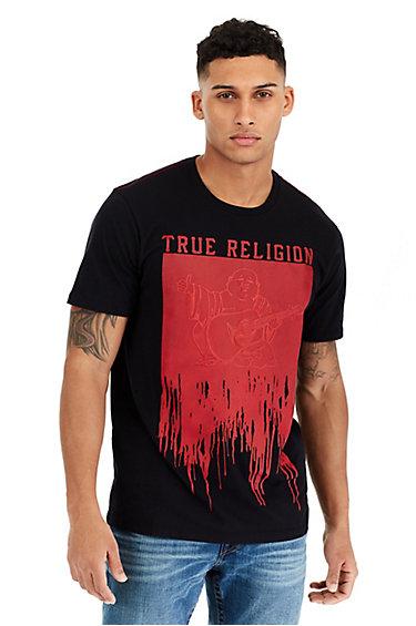 Painted Buddha Crew Neck Mens Tee | Black | Size X Small | True Religion