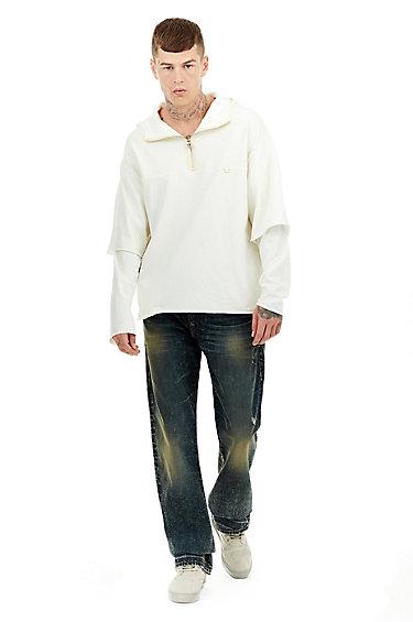 Double Layer Mens Pullover | White  | Size X Small | True Religion