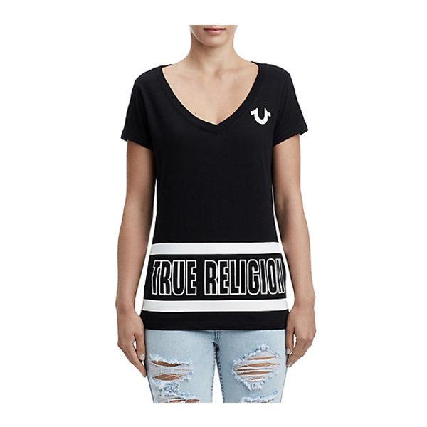 Women's Stripe Big Buddha Tee | Black | Size Xx Small | True Religion