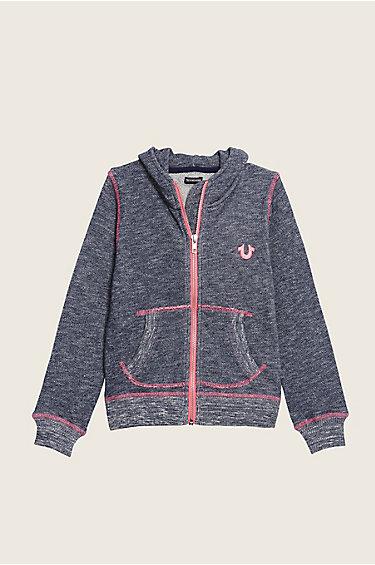 True Religion Slub Terry Kids Hoodie - Indigo