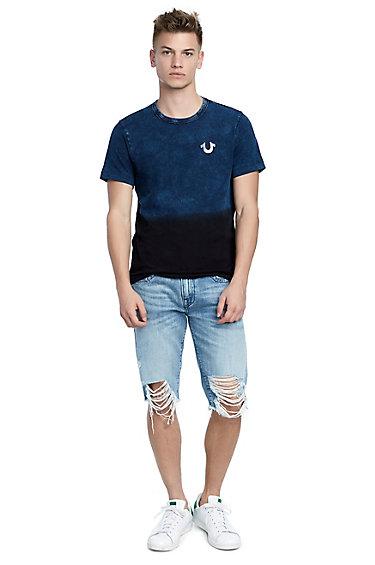 Mens Indigo Two Tone Ombre Tee | Size Small | True Religion