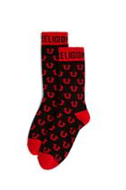 Mens U Logo Sock | Black/red | True Religion