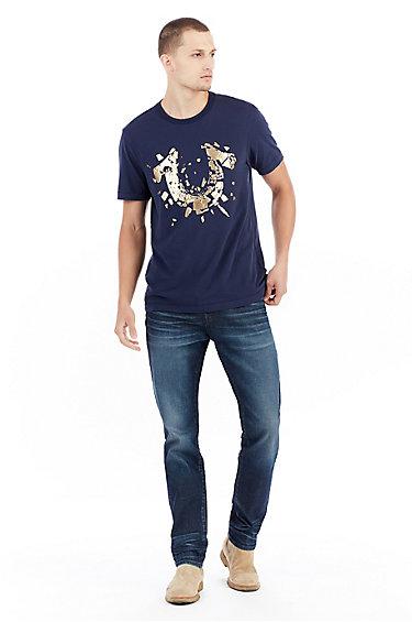 Metallic Shattered Logo Mens Tee | Navy | Size Xx Large | True Religion
