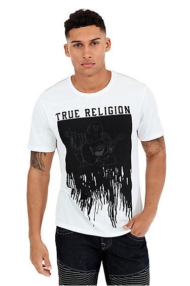 Painted Buddha Crew Neck Mens Tee | White | Size X Small | True Religion