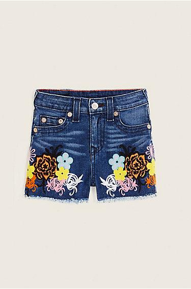 High Waisted Kids Short | Pebble | Size 12 | True Religion