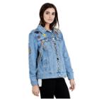 Womens Embelished Danni Denim Jacket | Wonderland Blue | Size Small | True Religion