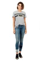 Camo Mesh Distressed Womens Tee | Heather Grey | Size X Small | True Religion