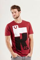 True Religion Hand Picked Tilted Tr Crew Mens Tee - Red