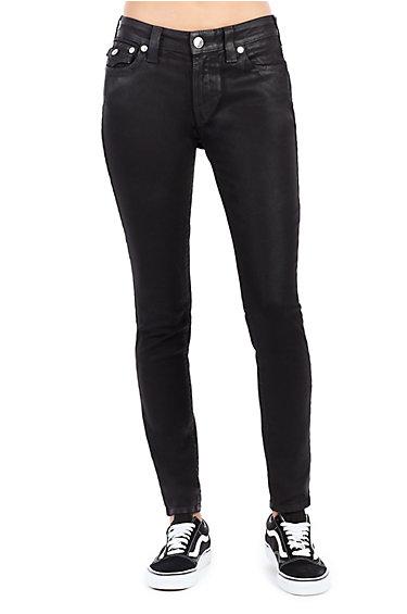 Women's Curvy Skinny Fit Luster- Coated Jean | Black | Size 23 | True Religion