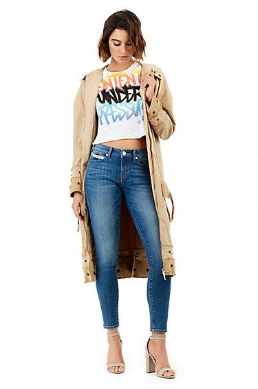 Halle Mid Rise Super Skinny Womens Jean | Dusty Dimension | Size 23 | True Religion