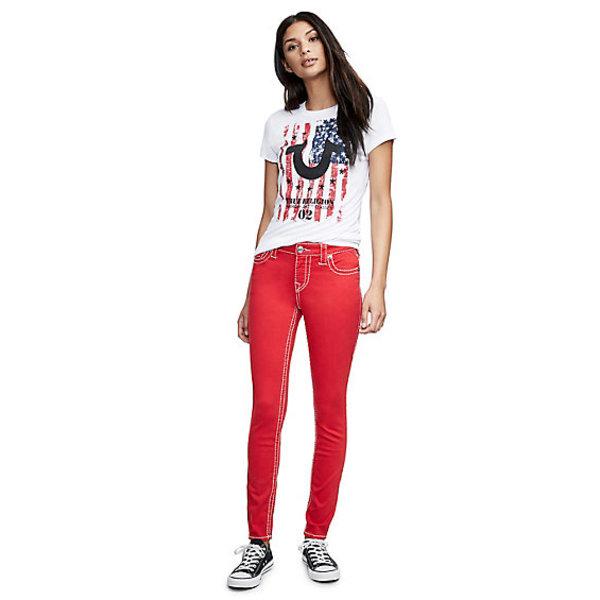 Women's Super Skinny Fit Big T Jean | Ruby Red | Size 24 | True Religion