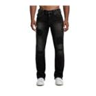 Men's Straight Fit Checkered Patch Jean | Exxd Checkered Finish W/rips | Size 27 | True Religion
