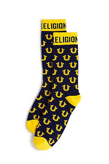 Mens U Logo Sock | Navy | True Religion