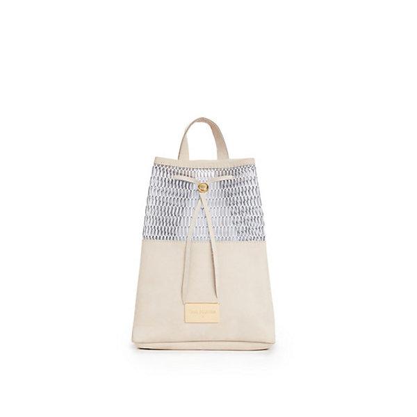 Womens Leather Drawstring Backpack | White | True Religion