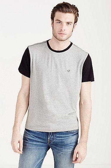 True Religion Split Logo Mens Tee - Heather Grey