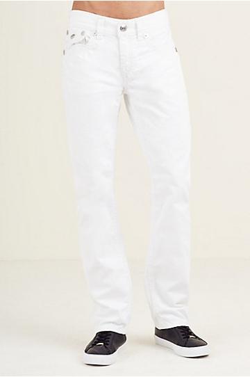 Straight Flap White Super Qt Stitch Mens Jean | Size 32 | True Religion