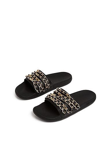Tr Chain Slide Shoe | Black | Size 5 | True Religion