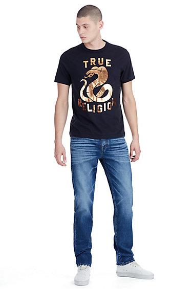Copper Foil Snake Mens Tee | Black | Size X Small | True Religion