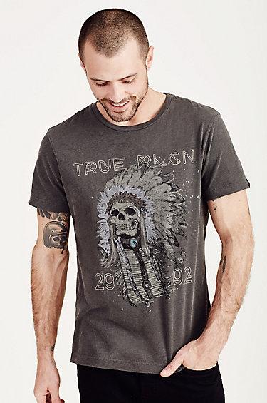 True Religion 4th Ave Skull Mens Tee - Jet Black