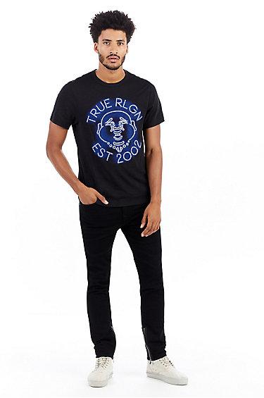 Mens Ankle Zipper Mick Slouchy Skinny Jean | Inglorious Black  | Size 30 | True Religion