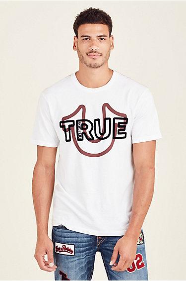 Cheers Mens Crew Neck Tee | White | Size Large | True Religion