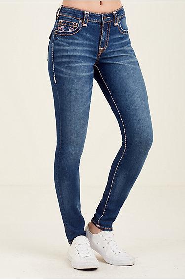 Jennie Curvy Super T Skinny Womens Jean | Indigo Cadence | Size 34 | True Religion