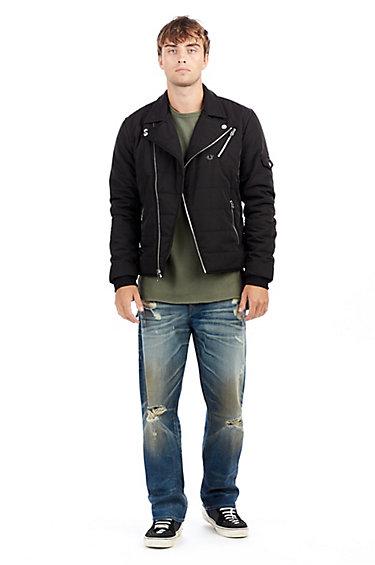 Mens Destroyed Selvedge Ricky Straight Jean | Indigo Legacy | Size 28 | True Religion