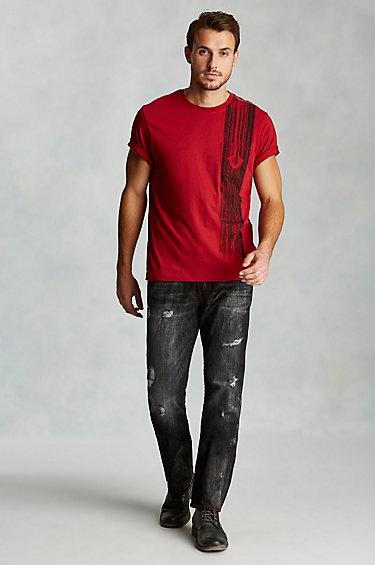 True Religion Ricky Straight Super T Mens Jean - Worn Granite