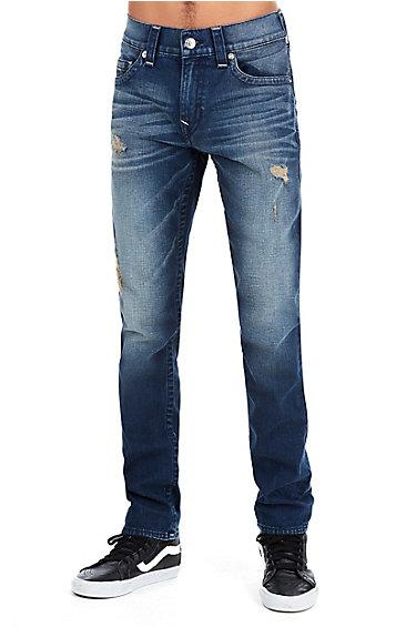 Men's Straight Fit Old Multi Runstitch Jean | Running Creek | Size 30 | True Religion