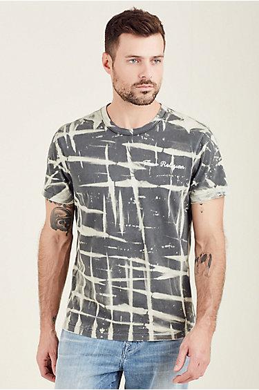 Tie Dye Mens Tee | Charcoal | Size Large | True Religion