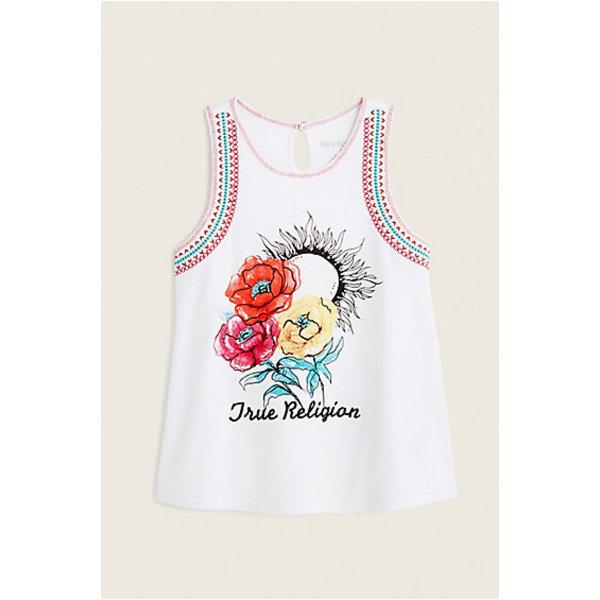 Embroidered Drape Toddler/little Kids Tank Top | White | Size 2t | True Religion